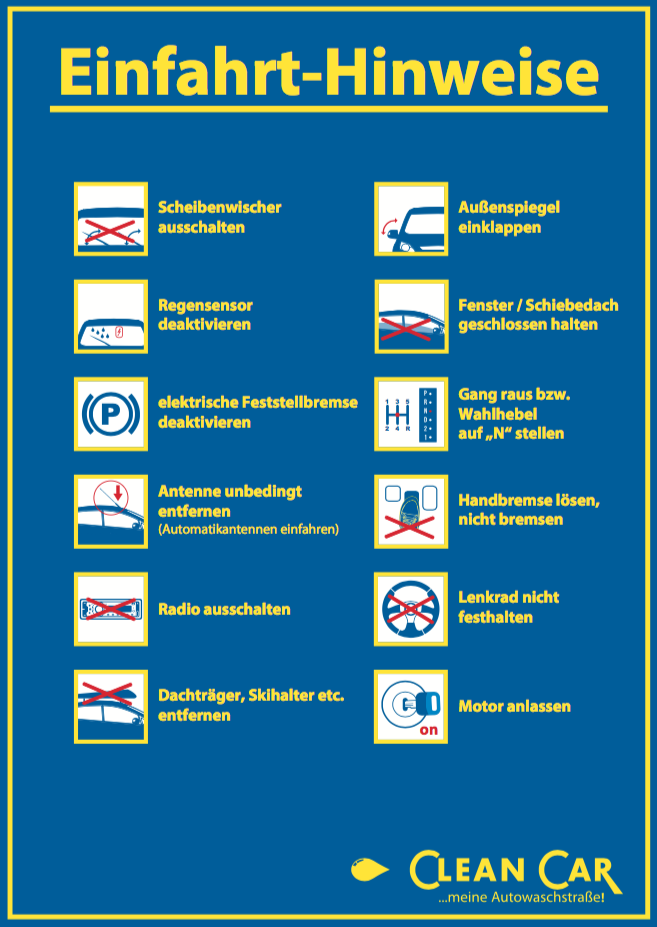 Schautafel mit Einfahrt-Hinweisen