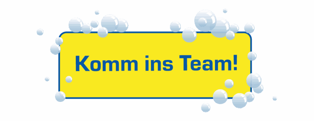 Hinweisschild "Komm ins Team"