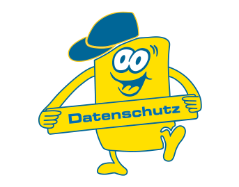 Symbol von Cleany mit Bauchband "Datenschutz"