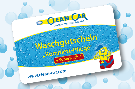 Darstellung vom Clean Car Waschgutschein "Komplett-Pflege"