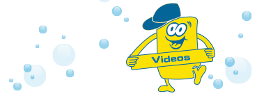 Symbol von Cleany mit dem Bauchband "Videos"